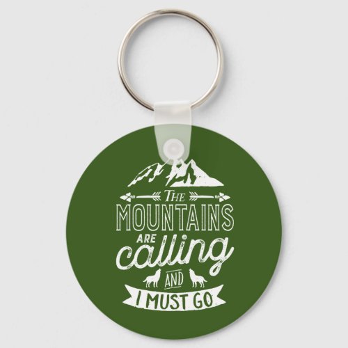 The Mountains Are Calling Vintage Rock Climbing Keychain