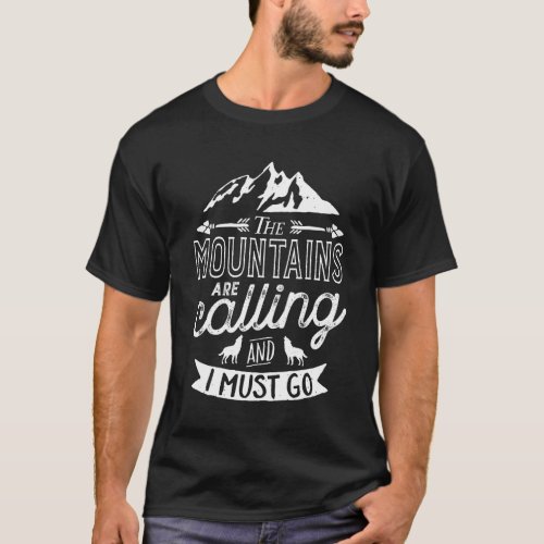 The Mountains Are Calling Vintage Rock Climbing T_Shirt