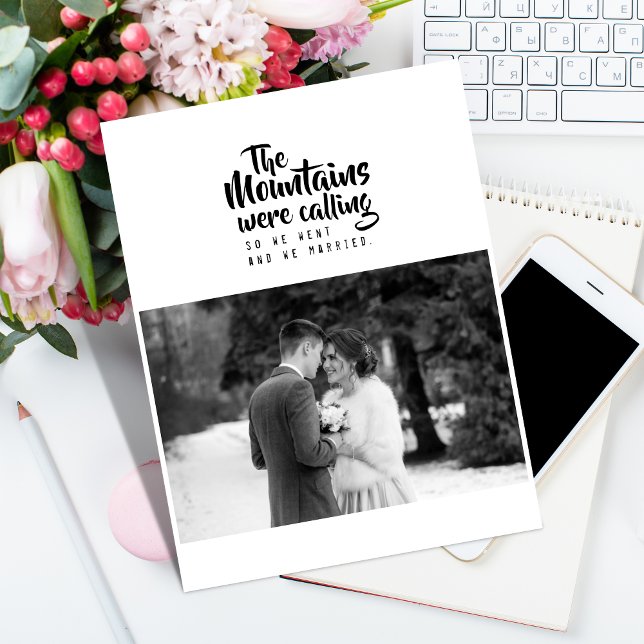The Mountains Called Eloped Announcement Postcard (Creator Uploaded)