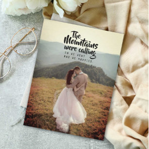 The Mountains Called Eloped Announcement Postcard