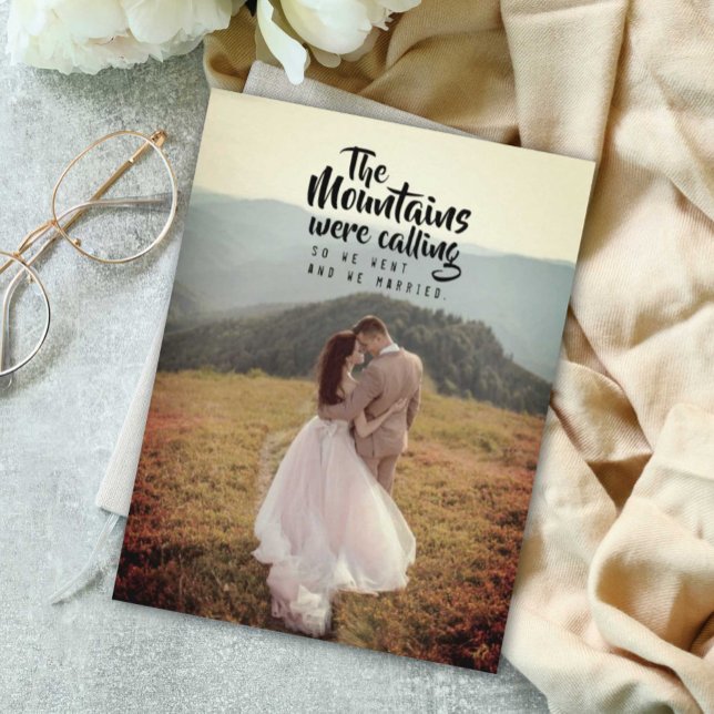 The Mountains Called Eloped Announcement Postcard (Creator Uploaded)