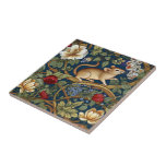 The mouse and flowers Art nouveau Ceramic Tile<br><div class="desc">The mouse and flowers Art nouveau style, William Morris inspired art.</div>