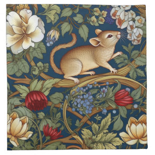 The mouse and flowers Art nouveau Cloth Napkin