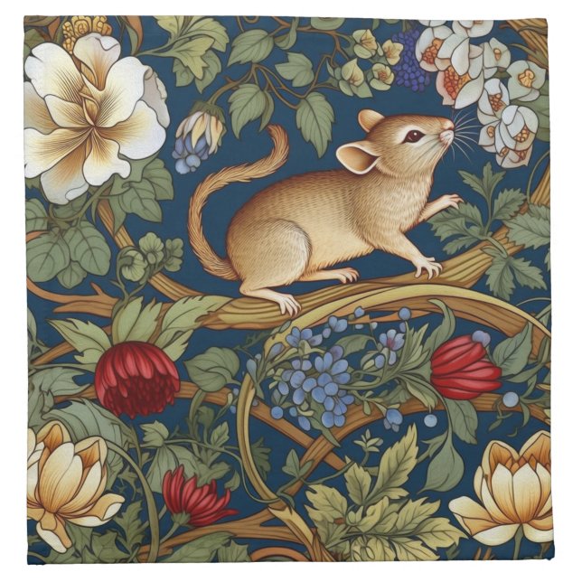 The mouse and flowers Art nouveau Cloth Napkin (Front)