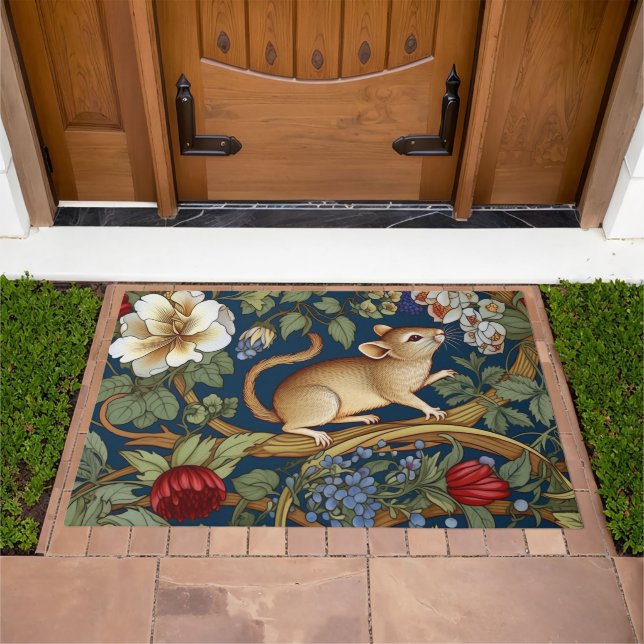 The mouse and flowers Art nouveau Doormat (Outdoor)