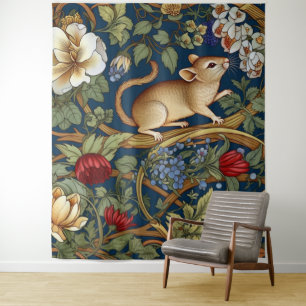 The mouse and flowers Art nouveau Tapestry