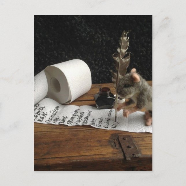 The Mouse and her "to do list" Postcard (Front)