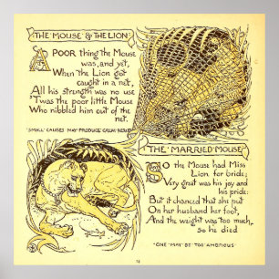 The Mouse and the Lion Walter Crane Poster
