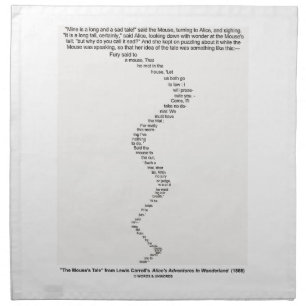The Mouse's Tale by Lewis Carroll Wonderland Napkin