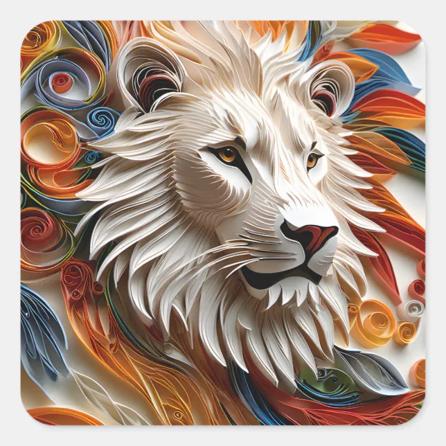 The movie Paper Cut Lion is a heartwarming tale of Square Sticker | Zazzle