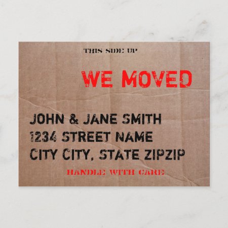 The Moving Box Announcement Postcard