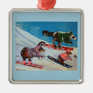 The Ms. Elizabeth Ski Team Metal Ornament