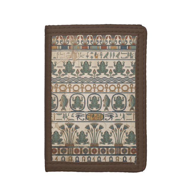 The Mud of the Nile: Heqet Abundance Trifold Wallet (Front Vertical)