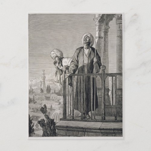 The Muezzins Call to Prayer 19th century Postcard