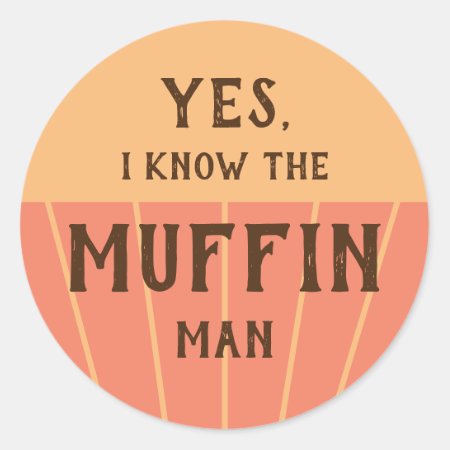 The Muffin Man Funny Sticker Kids Baking Party