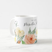 The Mug Of Modern Peach Watercolor Flowers (Front Left)