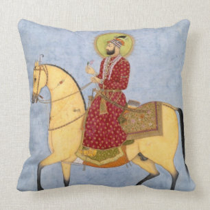 The Mughal Emperor Farrukhsiyar(1683-1719) (r.1713 Throw Pillow