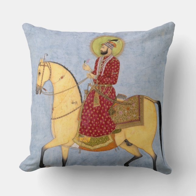 The Mughal Emperor Farrukhsiyar(1683-1719) (r.1713 Throw Pillow (Front)
