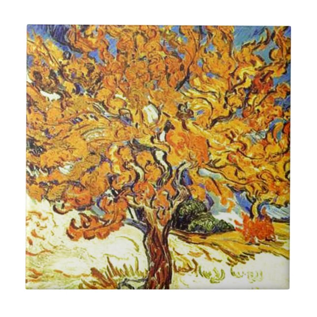 The Mulberry Tree, Vincent Van Gogh Ceramic Tile (Front)
