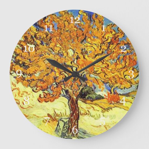 The Mulberry Tree Vincent van Gogh Vintage art Large Clock