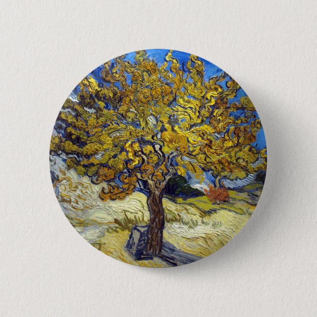 The Mulberry Tree, Vincent van Gogh. Vintage Button (Front)