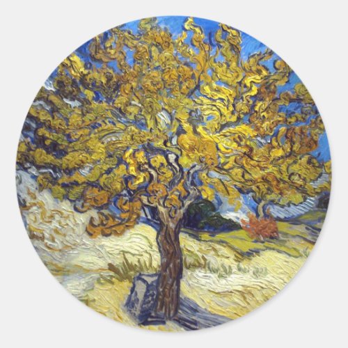 The Mulberry Tree Vincent van Gogh Vintage Classic Round Sticker