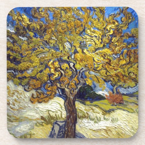 The Mulberry Tree Vincent van Gogh Vintage Coaster