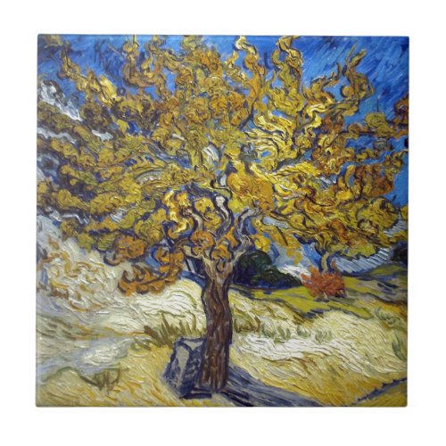 The Mulberry Tree Vincent van Gogh Vintage Tile