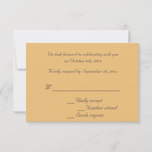 The Mulberry Tree wedding RSVP invitations. Invitation (Front)