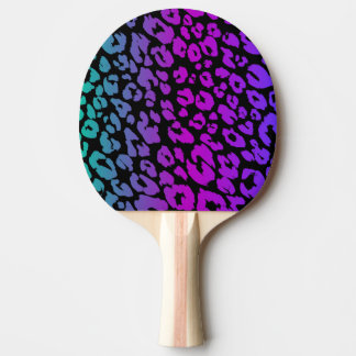 The Multi-Colored Leopard Series Design 1 Ping Pong Paddle