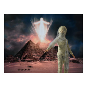 The Mummy escapes from Egypt. Halloween Poster