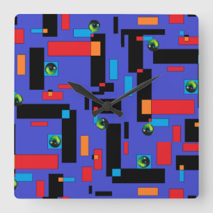 The Mummy I - Ken Gage Abstract Art Square Wall Clock