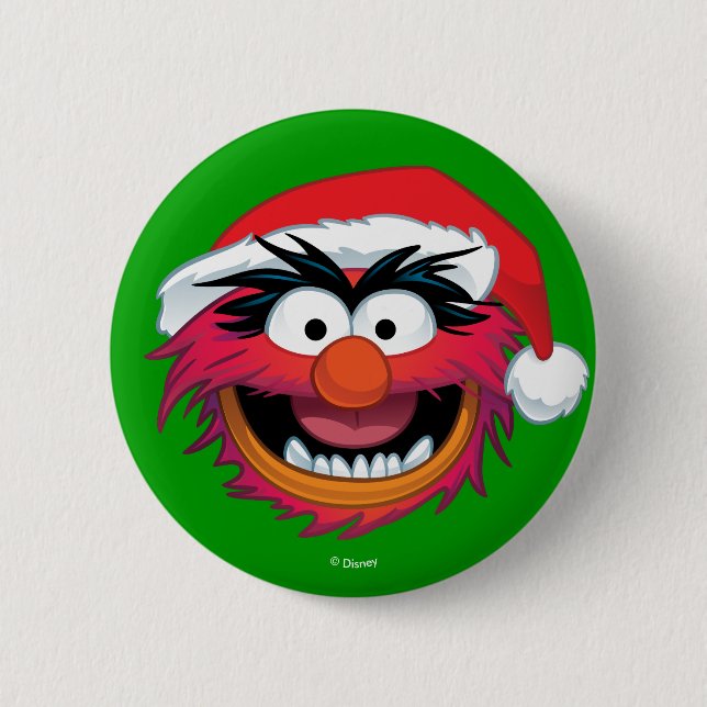 The Muppets | Christmas Animal Face Button (Front)
