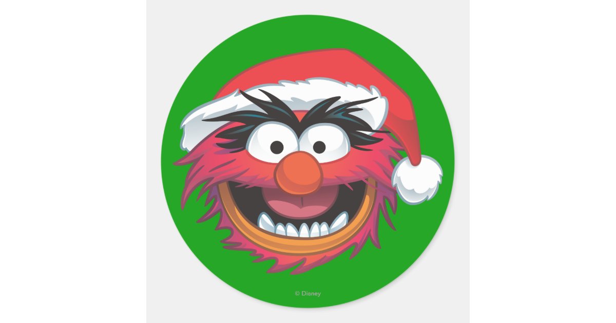 The Muppets | Christmas Animal Face Classic Round Sticker | Zazzle