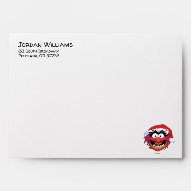 The Muppets | Christmas Animal Face Envelope (Front)