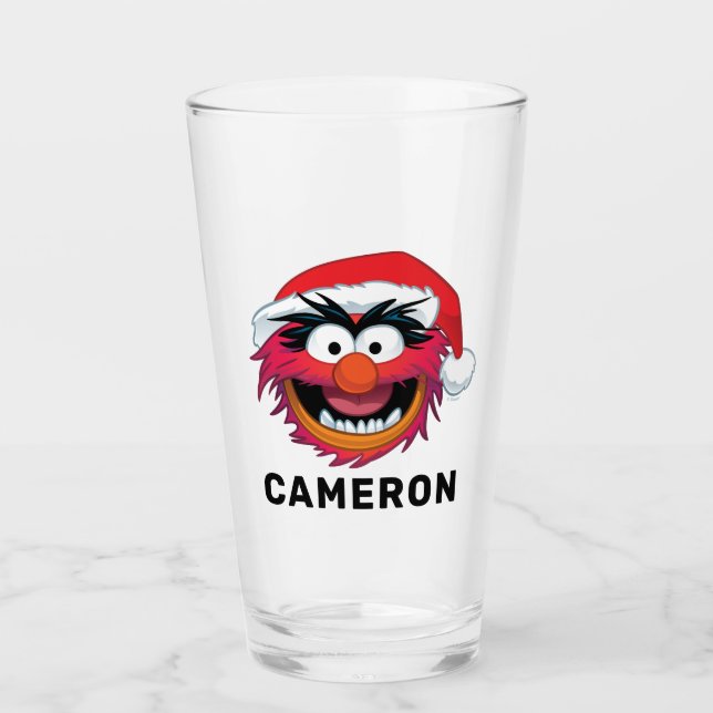 The Muppets | Christmas Animal Face Glass (Front)