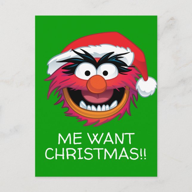 The Muppets | Christmas Animal Face Holiday Postcard (Front)