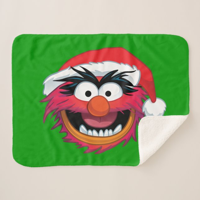 The Muppets | Christmas Animal Face Sherpa Blanket (Front (Horizontal))