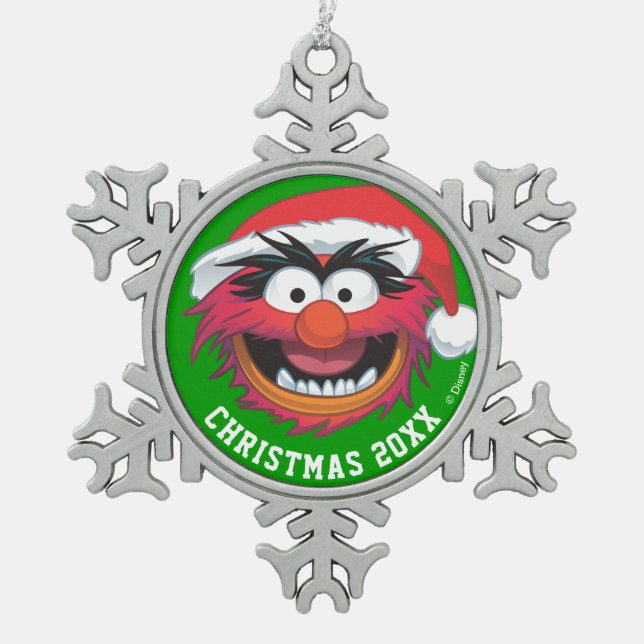 The Muppets | Christmas Animal Face Snowflake Pewter Christmas Ornament (Front)