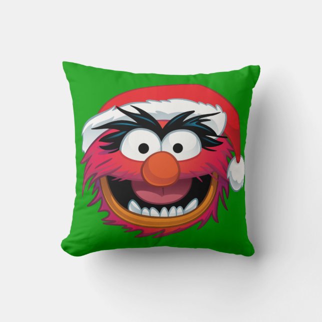 The Muppets | Christmas Animal Face Throw Pillow (Front)