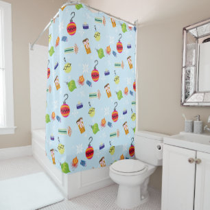 The Muppets   Christmas Holiday Pattern Shower Curtain
