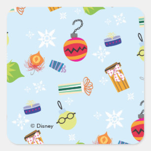 The Muppets   Christmas Holiday Pattern Square Sticker