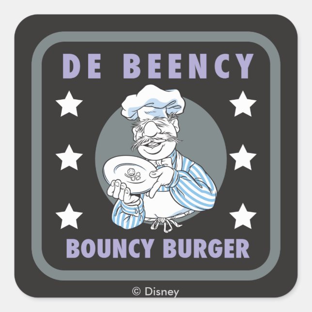The Muppets | De Beency Bouncy Burger Logo Square Sticker (Front)