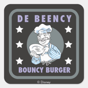 The Muppets De Beency Bouncy Burger Logo Square Sticker