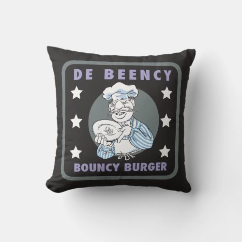The Muppets  De Beency Bouncy Burger Logo Throw Pillow