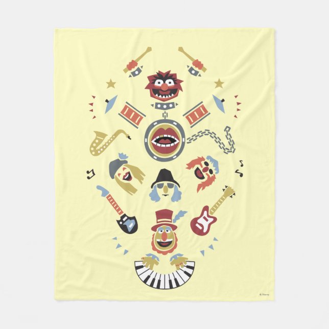 The Muppets Electric Mayhem Iconic Shape Graphic Fleece Blanket (Front)
