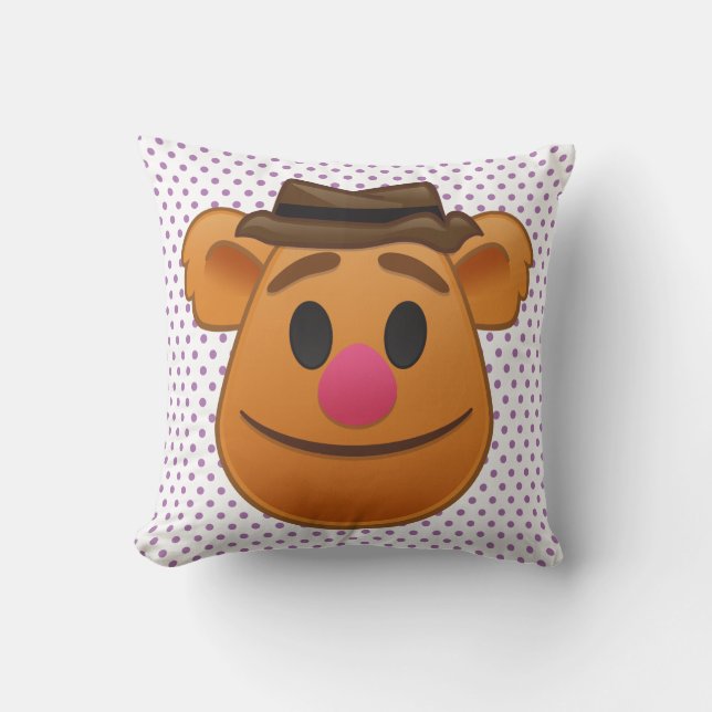 The Muppets| Fozzie Bear Emoji Throw Pillow (Front)