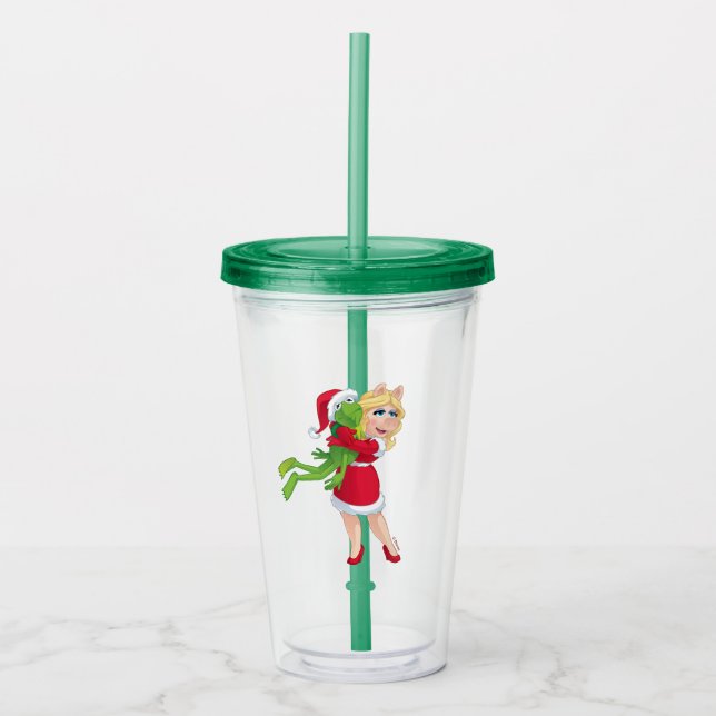 The Muppets | Kermit & Miss Piggy Christmas Acrylic Tumbler (Front)