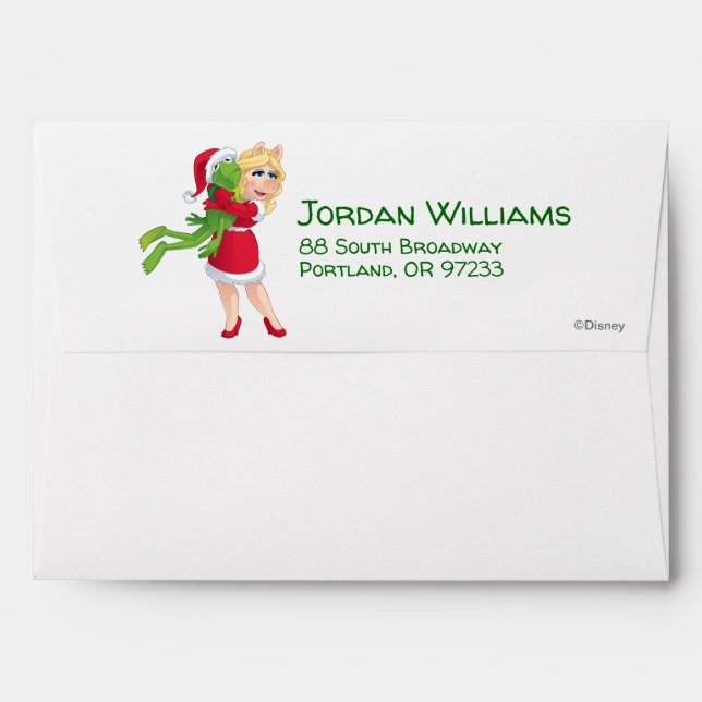 The Muppets | Kermit & Miss Piggy Christmas Envelope (Back (Top Flap))