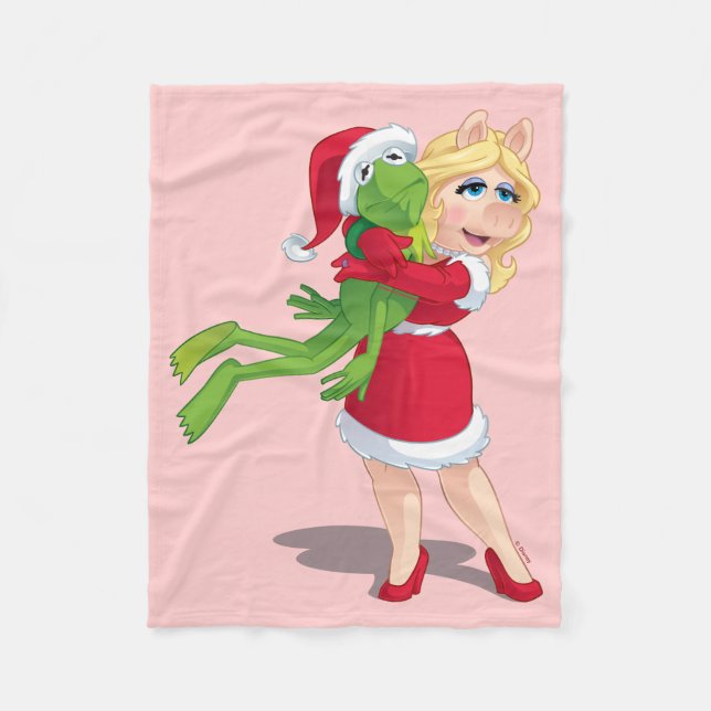 The Muppets | Kermit & Miss Piggy Christmas Fleece Blanket (Front)